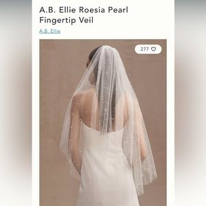 BHLDN Pearl Fingertip Length Veil